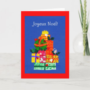 Festividades Cartão de Natal com presentes - Saudação France