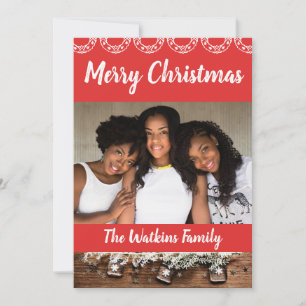 Festividades Cartão de Natal com Retrato de Família Afro-Americ