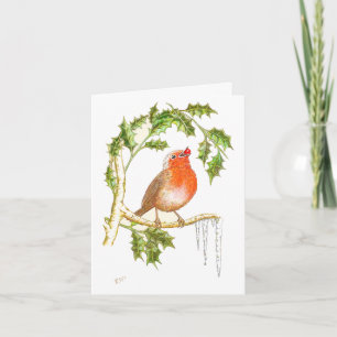 Festividades Cartão de Natal com Robin