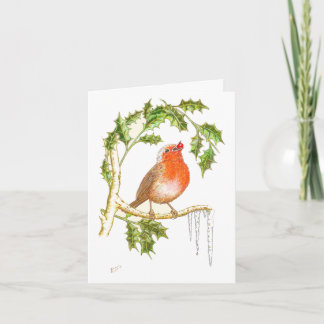 Festividades Cartão de Natal com Robin