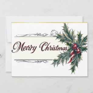 Festividades Cartão de Natal com Script Elegante