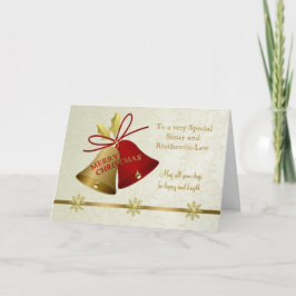 Festividades Cartão de Natal com sinos e flocos de neve