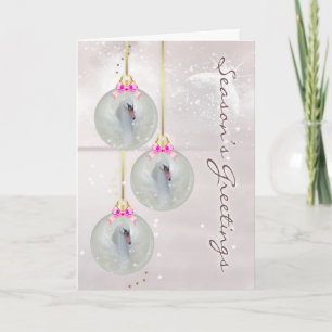 Festividades Cartão de Natal Com Swan - Fantasy Swan Art - Orna