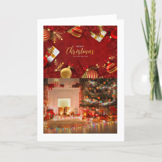 Festividades Cartão de Natal com uma mensagem quente e atencios