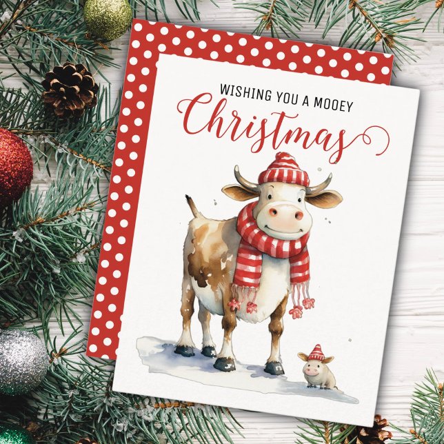 Festividades Cartão de Natal com Vaca Engraçada (Criador carregado)