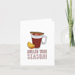 Festividades Cartão de Natal com vinho quente.