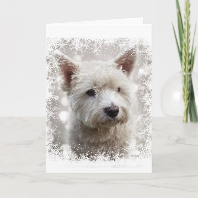 Festividades Cartão de Natal com Westie (Frente)