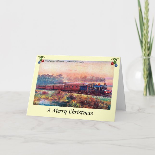 Festividades Cartão de Natal - Comboio de Barco Harwich (Frente)