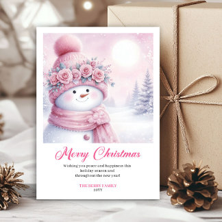 Festividades Cartão de Natal Cor-de-Rosa Festivo para Crianças
