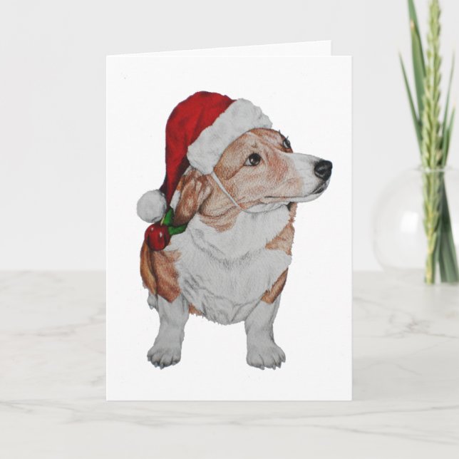 Festividades Cartão de Natal Corgi (Frente)
