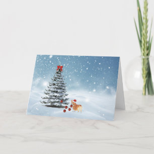 Festividades Cartão de Natal Corgi