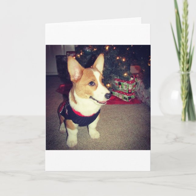 Festividades Cartão de Natal Corgi (Frente)