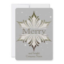 Cartão de Natal Corporativo com Floco de Neve Eleg