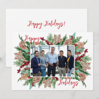 Festividades Cartão de Natal Corporativo de uma Foto com Pão de
