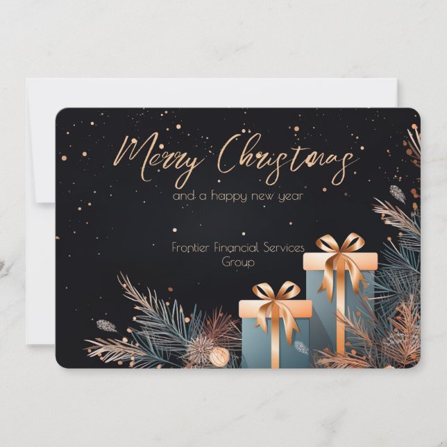 Festividades Cartão de Natal Corporativo Elegante (Frente)