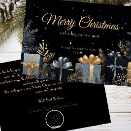 Festividades Cartão de Natal Corporativo Elegante