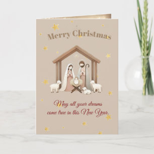 Festividades Cartão de Natal Cozy Botanic Nativity & Angels