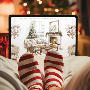 Festividades Cartão de Natal Cozy com Fotografia e Arte Waterco