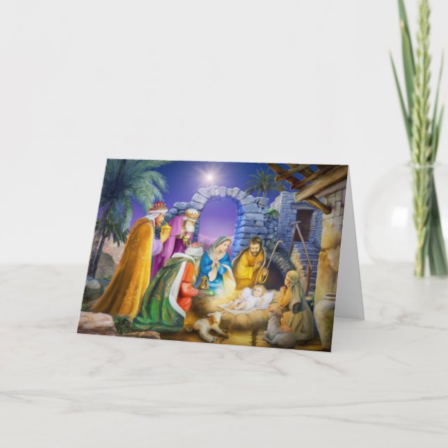 Festividades Cartão de Natal cristão (Frente)