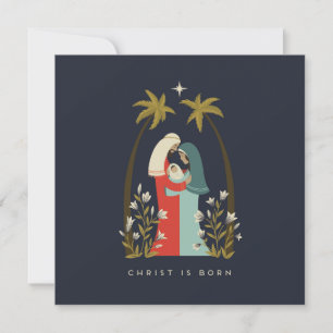 Festividades cartão de Natal Cristo é nascido