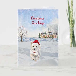 Festividades Cartão de Natal Cumprimentos de Natal Westie de In