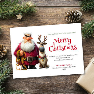 Festividades Cartão de Natal customizável do rabugento Papai No