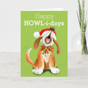 Festividades Cartão de Natal da arte do cão do canto da canç