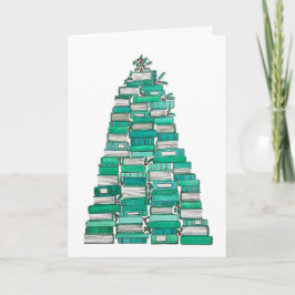 Festividades Cartão de Natal da Árvore de Livro