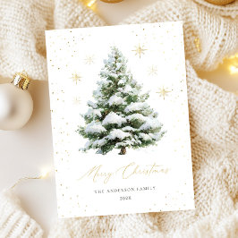 Festividades Cartão de Natal da Árvore de Pinheiro Ouro Verde