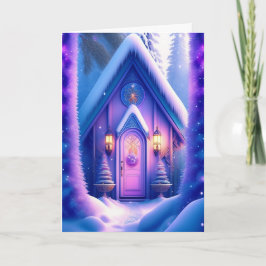 Festividades Cartão de Natal da Casa de Campo Rosa e Lavanda