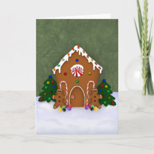 Festividades Cartão de Natal da casa de pão-de-espécie
