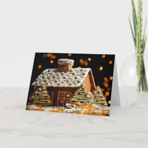 Festividades Cartão de Natal da casa de pão-de-espécie