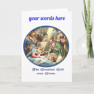 Festividades Cartão de Natal da cena cristã