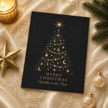 Cartão de Natal da Família Árvore de Natal Celesti