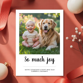 Festividades Cartão de Natal da família com cachorro So Much Jo