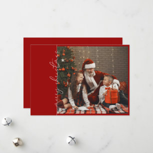 Festividades Cartão de Natal Da Família Crimson Red Photo