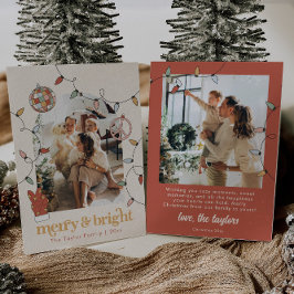 Festividades Cartão de Natal da Família de Fotos de Natal Retro