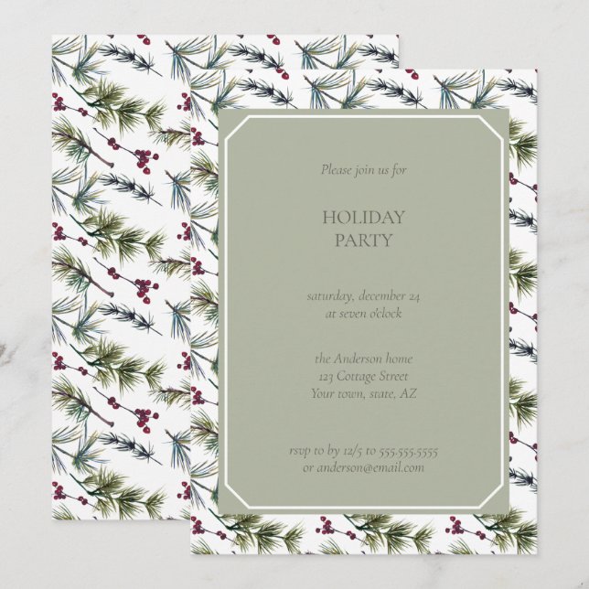 Festividades Cartão de Natal da Família Elegante | Colagem de F (Frente/Verso)