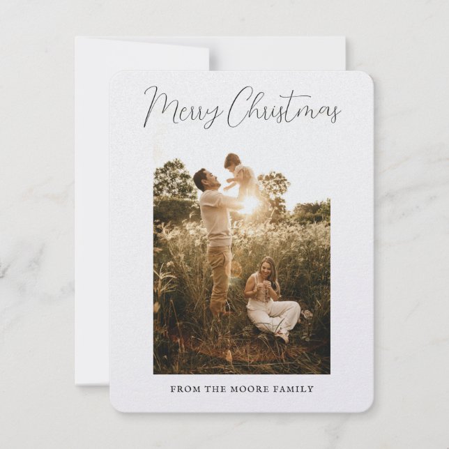 Festividades Cartão de Natal da Família Limpo e Moderno Minimal (Frente)