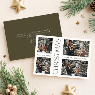 Festividades Cartão de Natal da Família Moderna Feliz Feriado