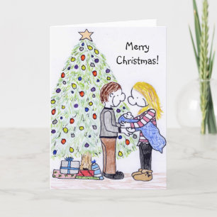 Festividades Cartão de Natal da Família Pessoas da Lizzy
