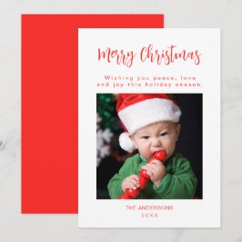 Festividades Cartão de Natal da Família Vermelha Feliz Foto