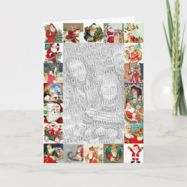 Festividades Cartão de Natal da foto de família de 25 Santa