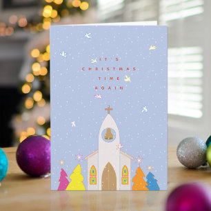 Festividades Cartão de Natal da Igreja do Tempo de Natal