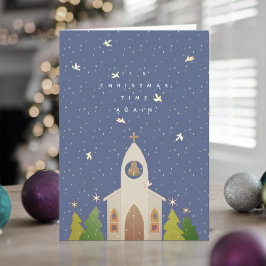 Festividades Cartão de Natal da Igreja do Tempo de Natal