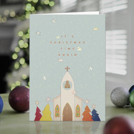 Festividades Cartão de Natal da Igreja do Tempo de Natal