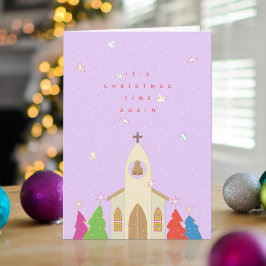 Festividades Cartão de Natal da Igreja do Tempo de Natal