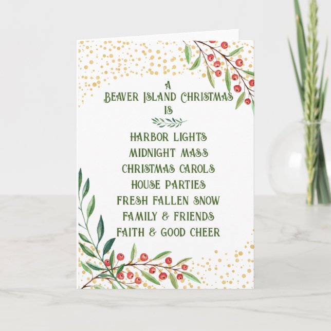 Festividades Cartão de Natal da Ilha Beaver (Frente)