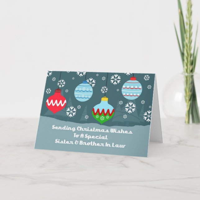 Festividades Cartão de Natal Da Irmã E Irmão Em Direito (Frente)