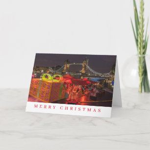 Festividades Cartão de Natal da London Tower Bridge